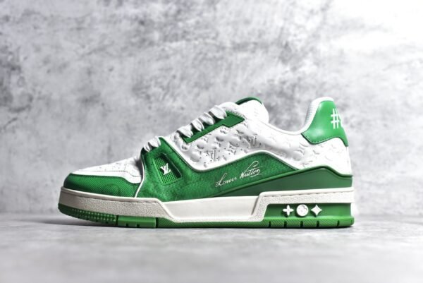 Louis Vuitton LV Trainer#54 Signature Green White    1AANFY