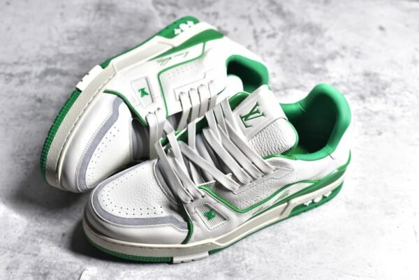 Louis Vuitton LV Trainer#54 Signature White Green      1ABNIS - Image 6