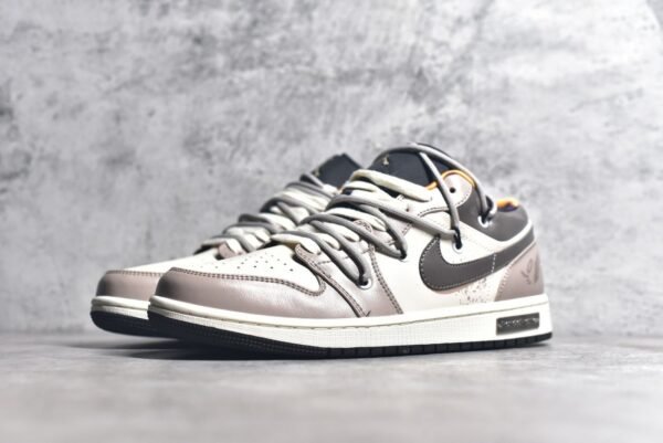 Air Jordan AJ1 Low Customized brown color scheme    DQ8421-001 - Image 3