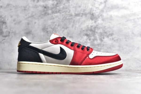 Trophy Room x Air Jordan AJ1 Low Jordan's son collaborates in white, black, and red    FN0432-100 - Image 13