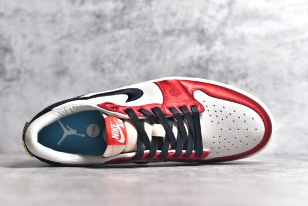 Trophy Room x Air Jordan AJ1 Low Jordan's son collaborates in white, black, and red    FN0432-100 - Image 3