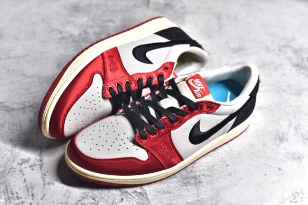 Trophy Room x Air Jordan AJ1 Low Jordan's son collaborates in white, black, and red    FN0432-100 - Image 4