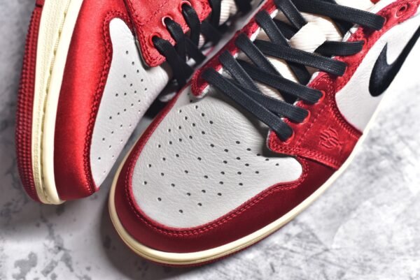 Trophy Room x Air Jordan AJ1 Low Jordan's son collaborates in white, black, and red    FN0432-100 - Image 16
