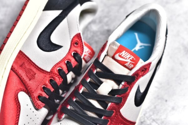 Trophy Room x Air Jordan AJ1 Low Jordan's son collaborates in white, black, and red    FN0432-100 - Image 5