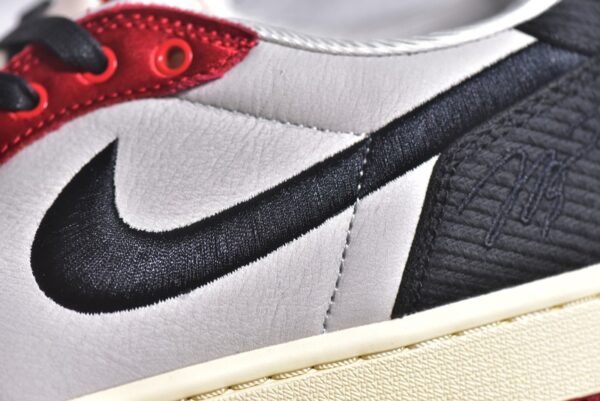 Trophy Room x Air Jordan AJ1 Low Jordan's son collaborates in white, black, and red    FN0432-100 - Image 8
