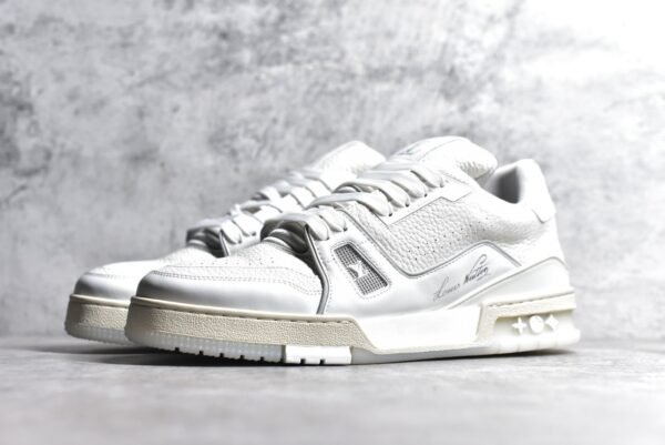 Louis Vuitton LV Trainer White Grey Signature  1A8WAV - Image 7