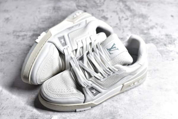 Louis Vuitton LV Trainer White Grey Signature  1A8WAV - Image 6