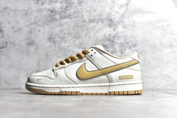 Nike Dunk Low x Supreme Customized color scheme in white and yellow    RM2308-236